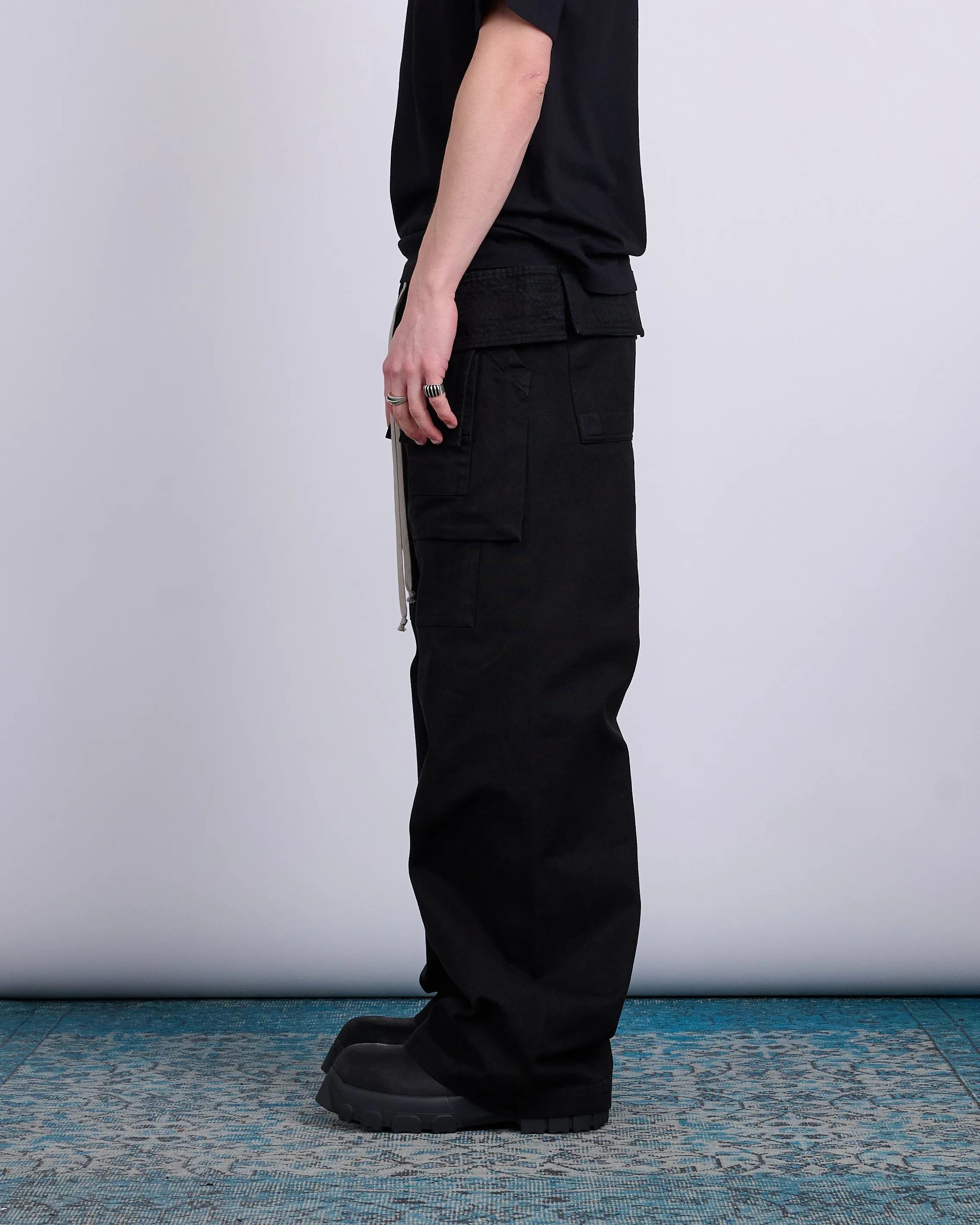 Rick Owens DRKSHDW Creatch Wide Cargo Cotton Canvas Black