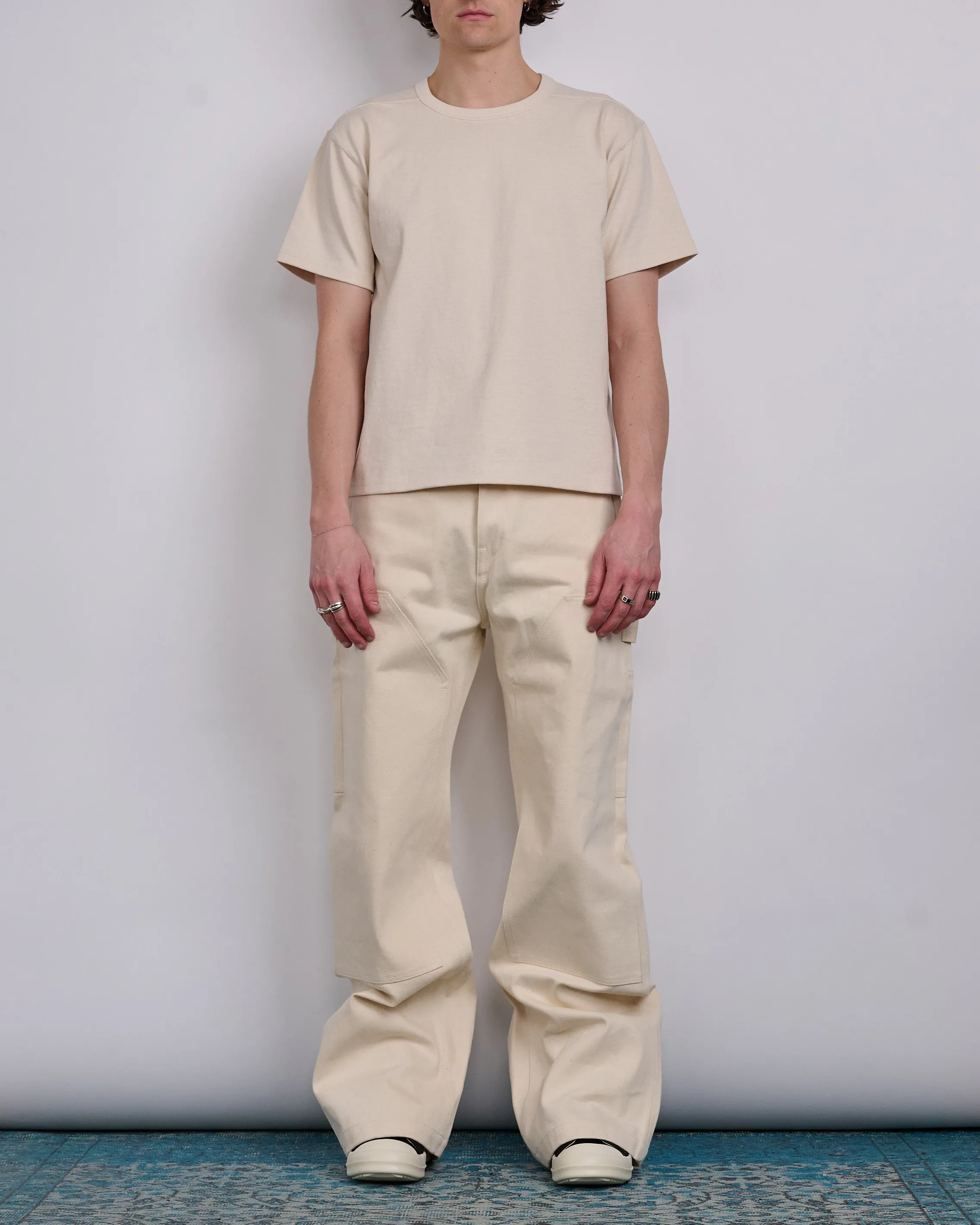 Rick Owens DRKSHDW MIJ Dble Knee Geth Jn 16oz Denim Ntrl
