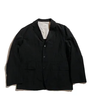 Sage de Cret Wool/Linen Tumbler Three Button Tailored Jacket Black