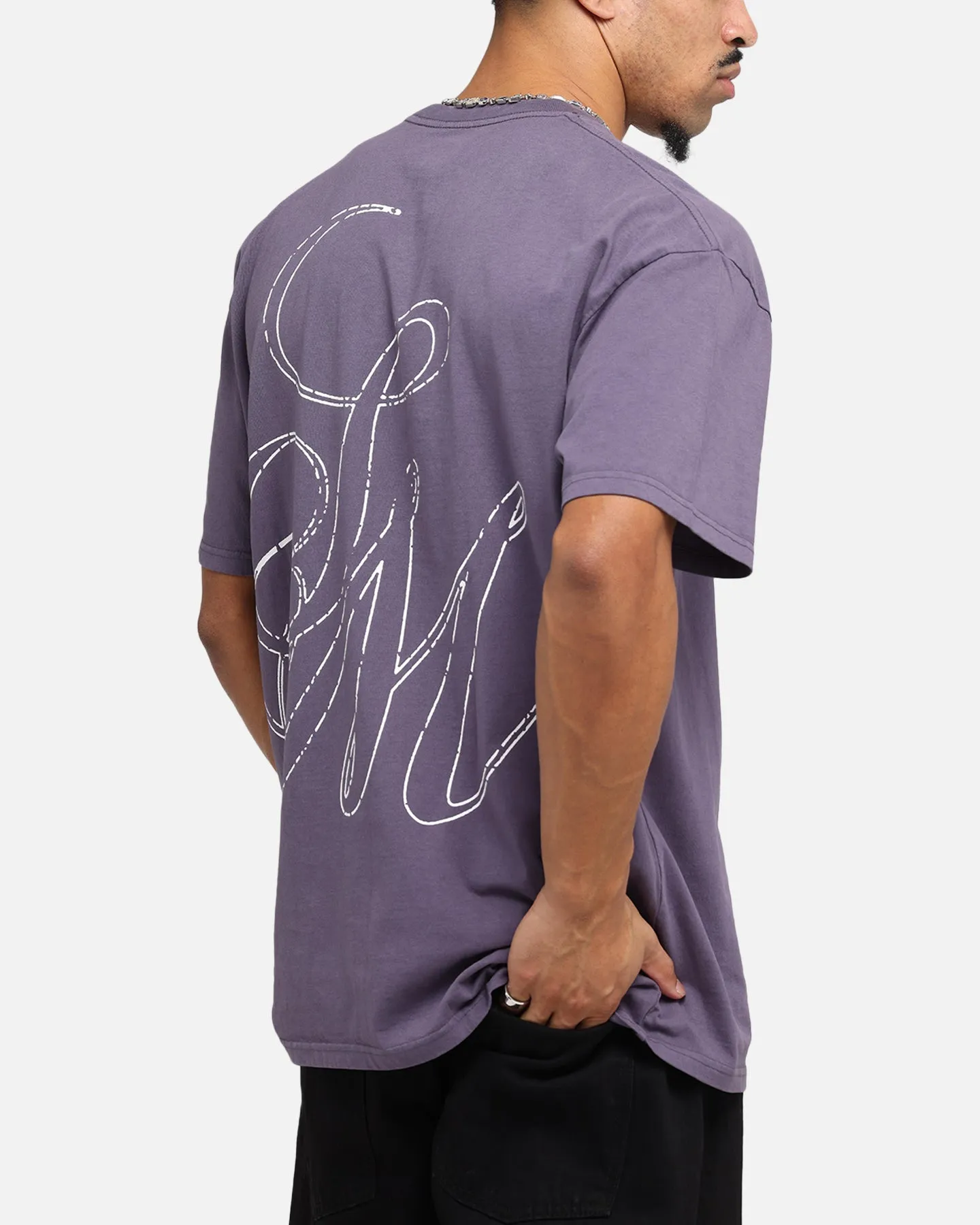 Saint Morta Cursive Boxy T-Shirt Purple