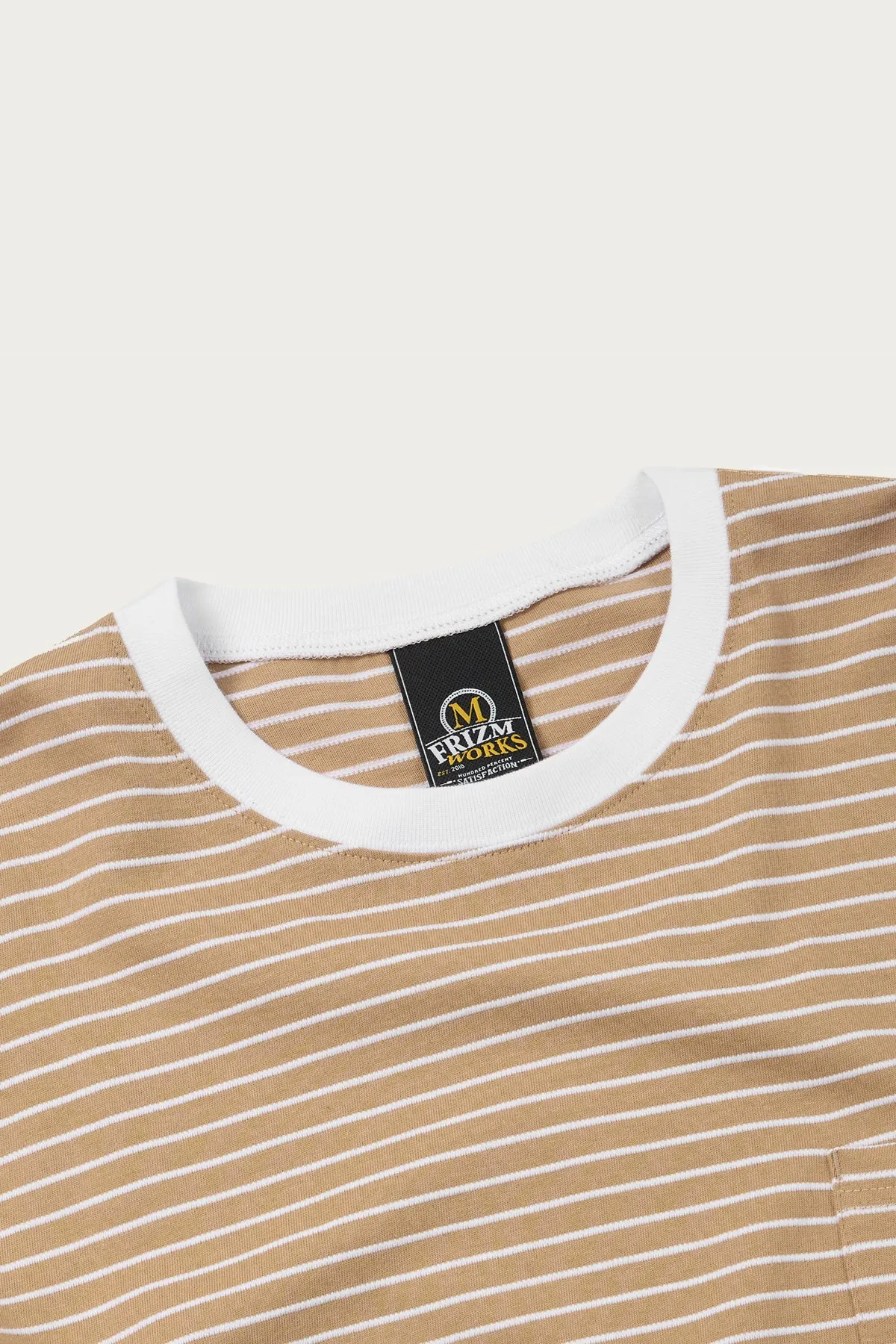 Stripe Oversized Relax Tee 003 - Beige