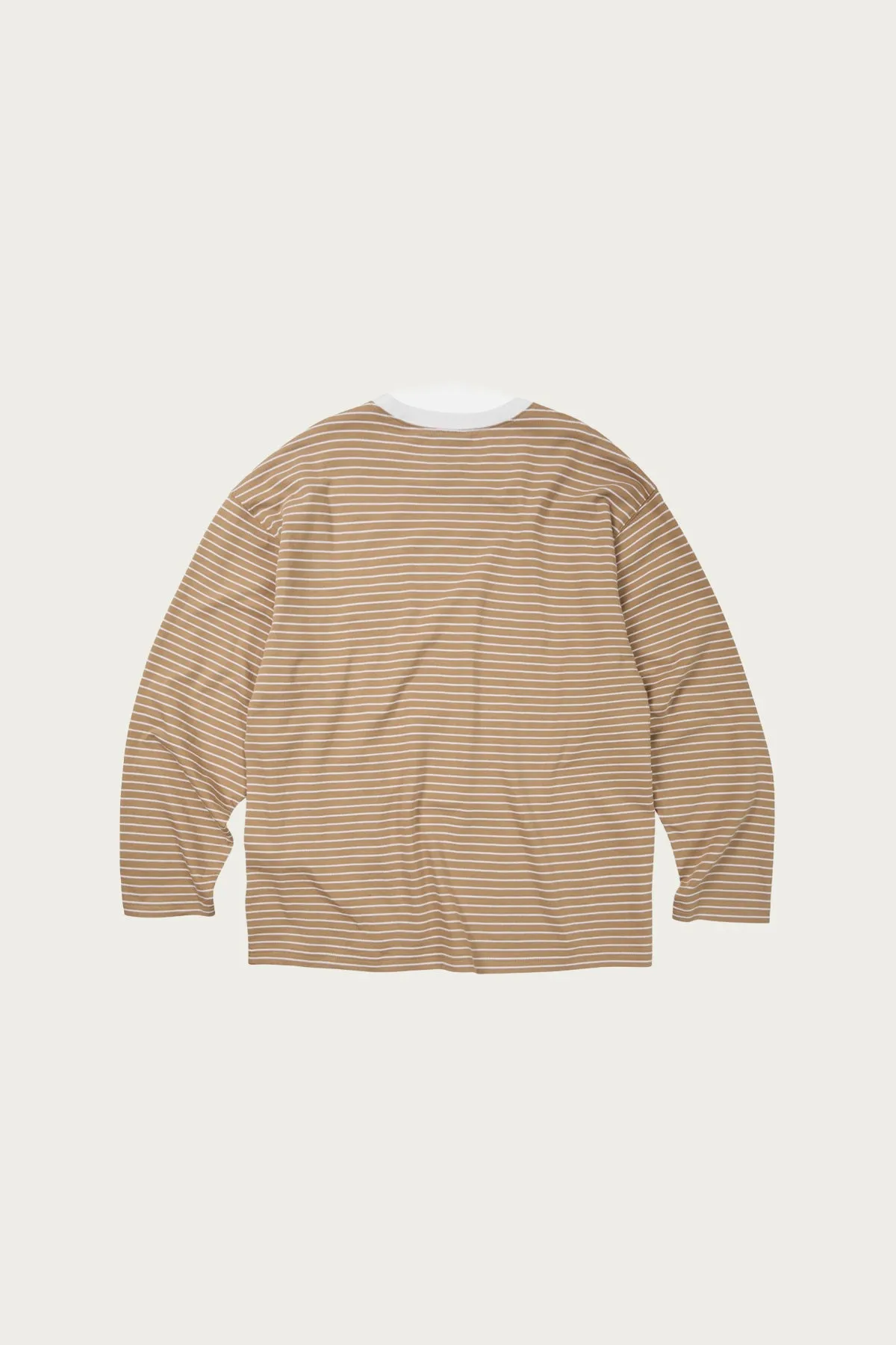Stripe Oversized Relax Tee 003 - Beige