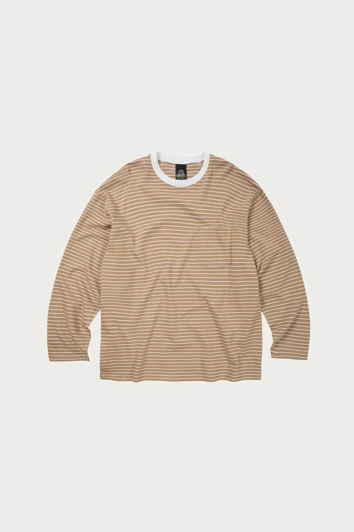 Stripe Oversized Relax Tee 003 - Beige