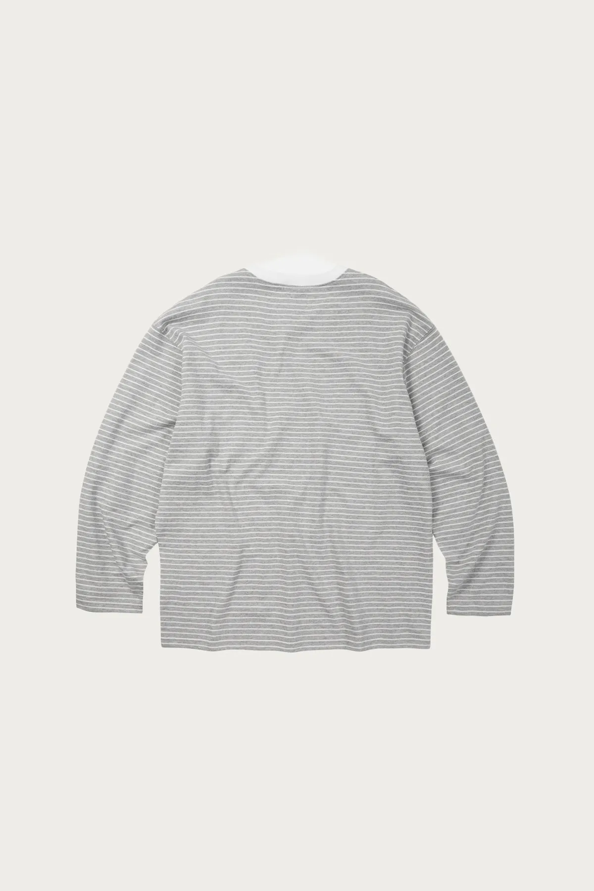 Stripe Oversized Relax Tee 003 - Gray