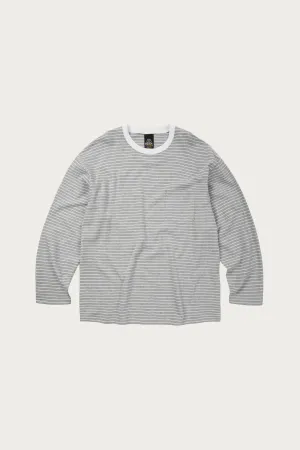 Stripe Oversized Relax Tee 003 - Gray