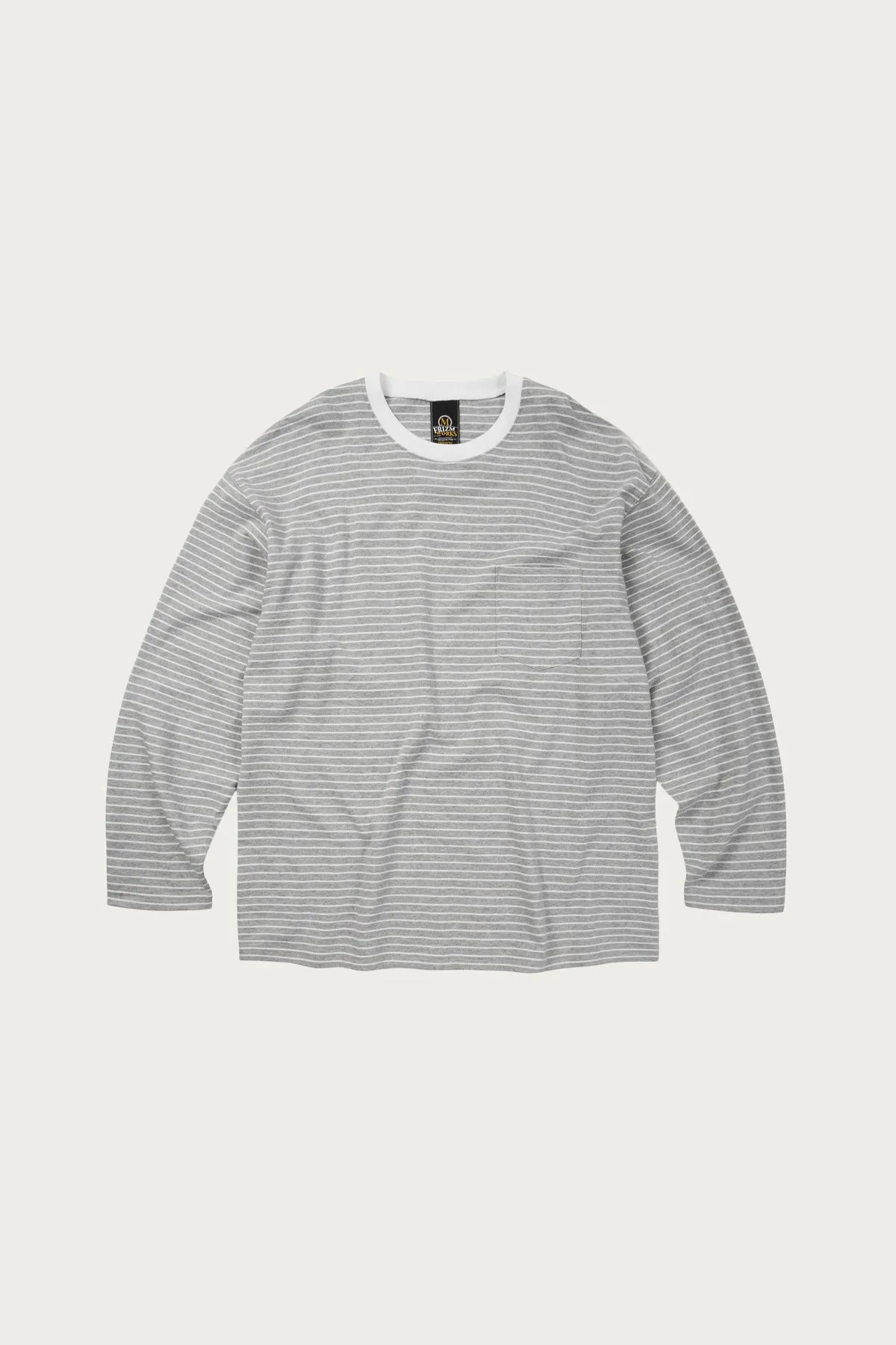 Stripe Oversized Relax Tee 003 - Gray
