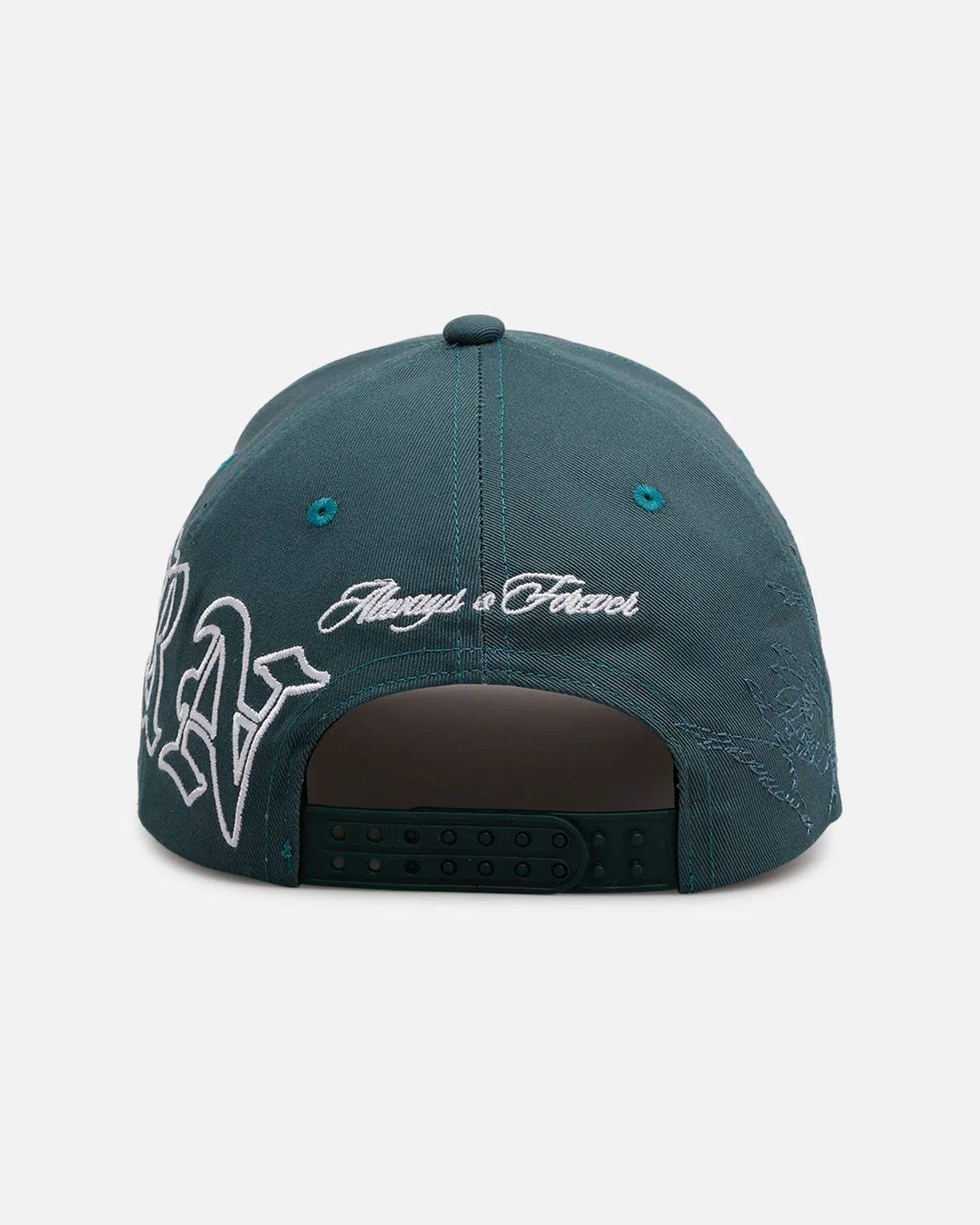 Sworn To Us Outlined Poetry Snapback Dark Teal