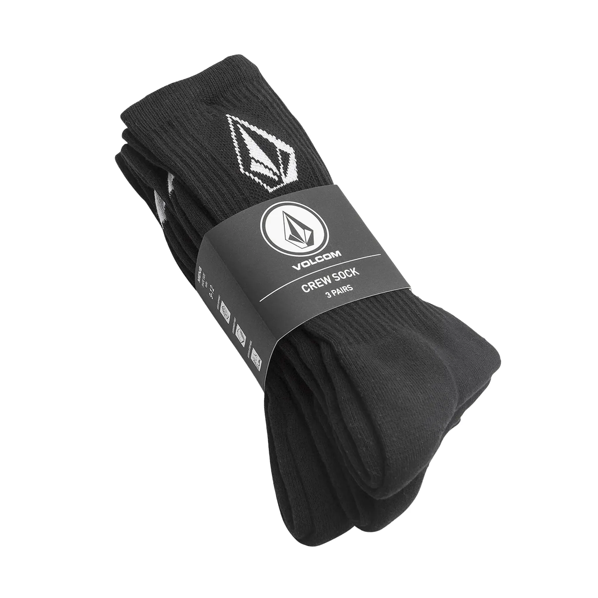 Volcom Full Stone Sock 3pk Black