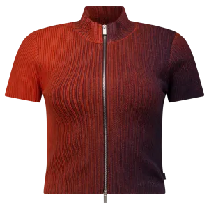 W Full-Zip Knit Top
